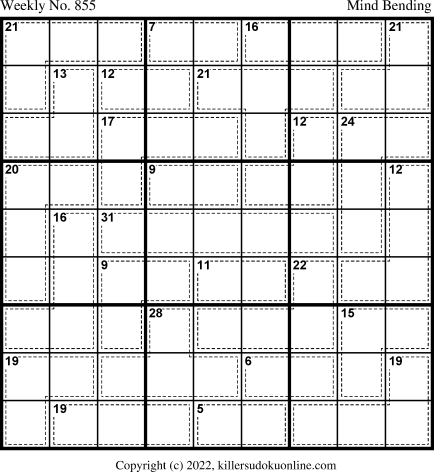 Killer Sudoku for the week starting 5/23/2022