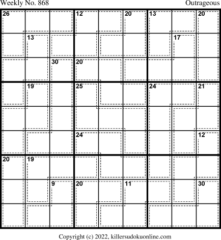 Killer Sudoku for 8/22/2022