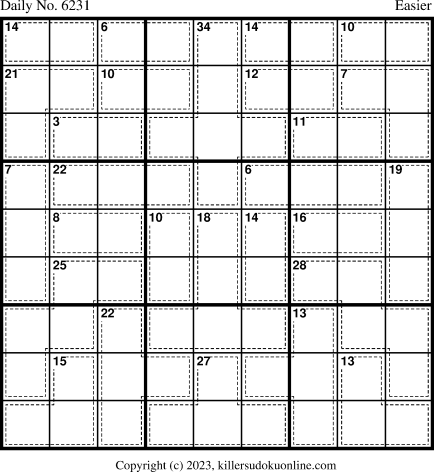 Killer Sudoku for 1/9/2023