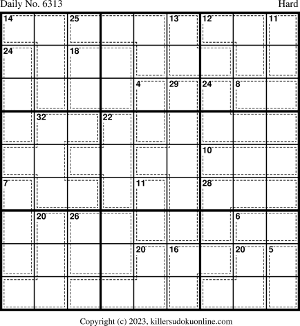 Killer Sudoku for 4/1/2023