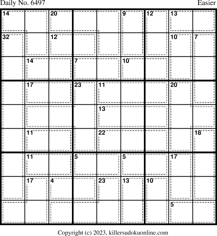 Killer Sudoku for 10/2/2023