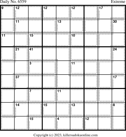 Killer Sudoku for 12/3/2023