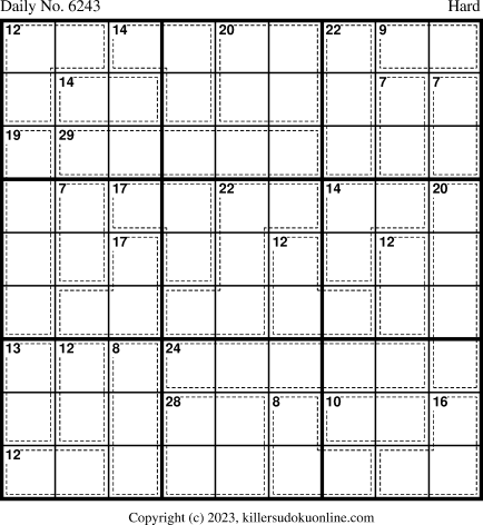 Killer Sudoku for 1/21/2023