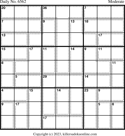 Killer Sudoku for 12/6/2023