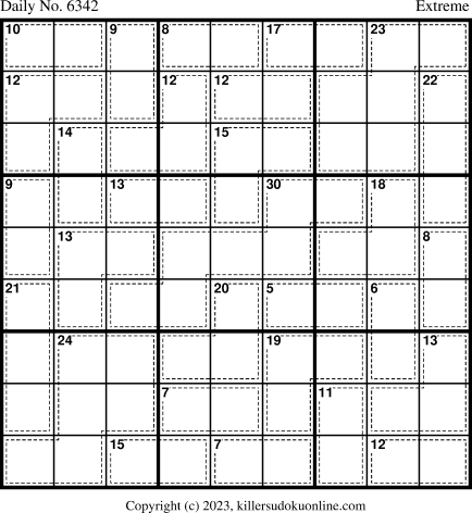 Killer Sudoku for 4/30/2023