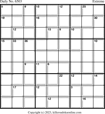 Killer Sudoku for 10/8/2023