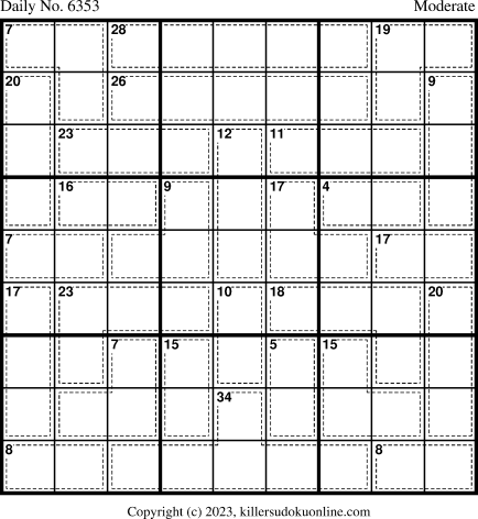 Killer Sudoku for 5/11/2023