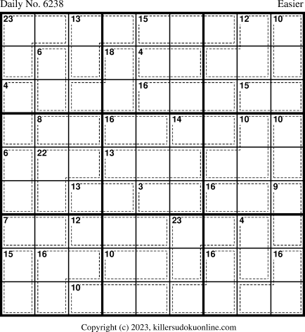 Killer Sudoku for 1/16/2023