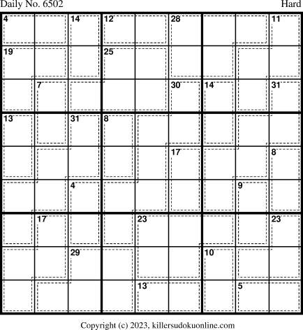 Killer Sudoku for 10/7/2023