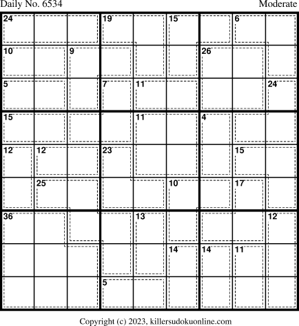 Killer Sudoku for 11/8/2023