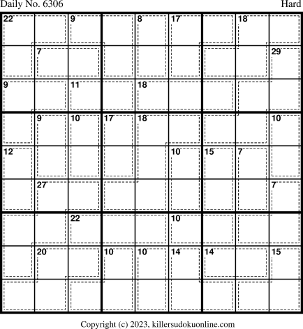 Killer Sudoku for 3/25/2023