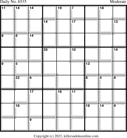 Killer Sudoku for 11/9/2023