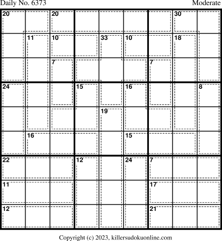 Killer Sudoku for 5/31/2023