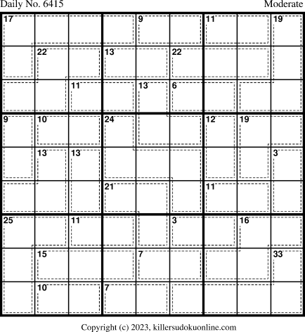 Killer Sudoku for 7/12/2023