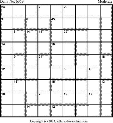 Killer Sudoku for 5/17/2023