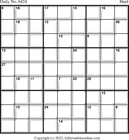 Killer Sudoku for 7/21/2023