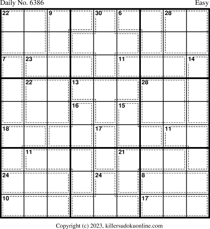 Killer Sudoku for 6/13/2023