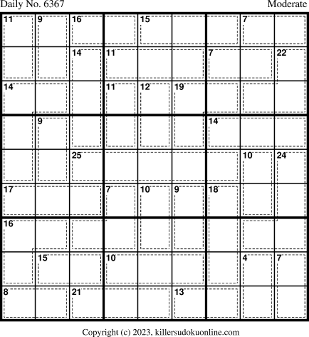 Killer Sudoku for 5/25/2023