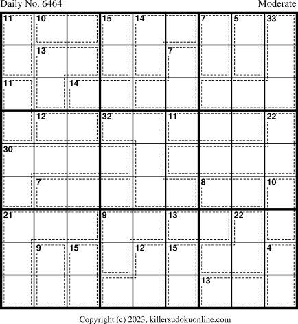 Killer Sudoku for 8/30/2023