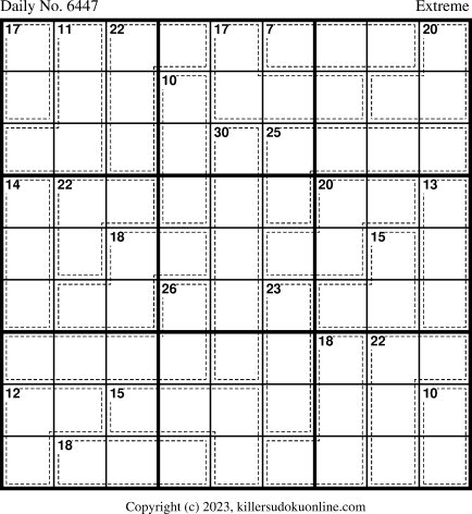 Killer Sudoku for 8/13/2023