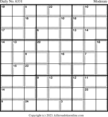 Killer Sudoku for 4/19/2023