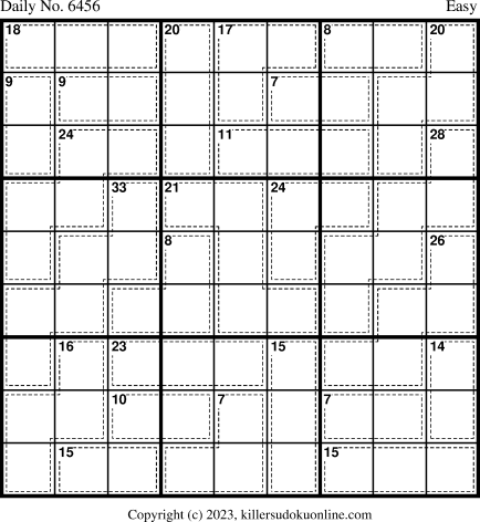 Killer Sudoku for 8/22/2023