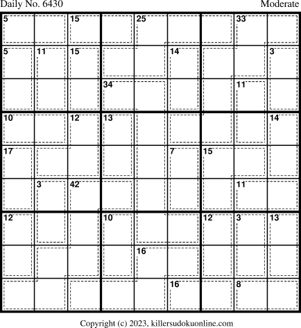 Killer Sudoku for 7/27/2023
