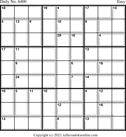 Killer Sudoku for 6/27/2023