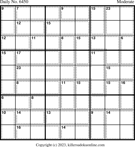 Killer Sudoku for 8/16/2023
