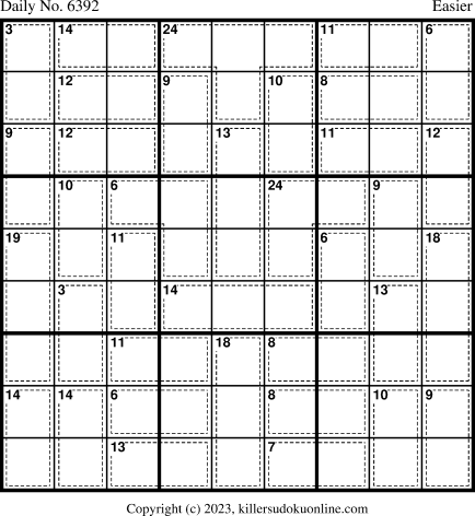 Killer Sudoku for 6/19/2023