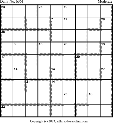 Killer Sudoku for 5/19/2023