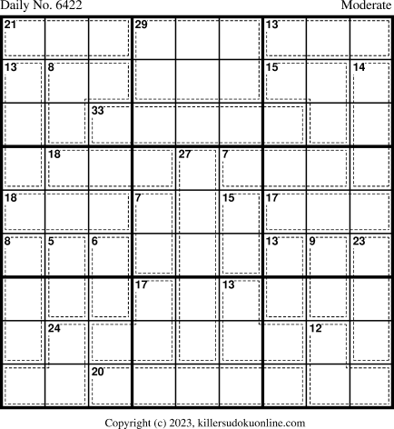 Killer Sudoku for 7/19/2023