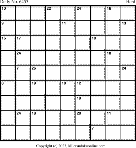 Killer Sudoku for 8/19/2023