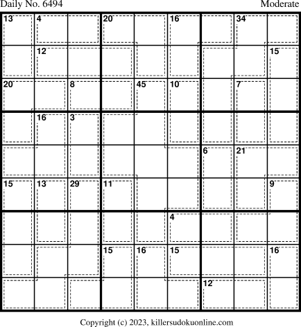 Killer Sudoku for 9/29/2023