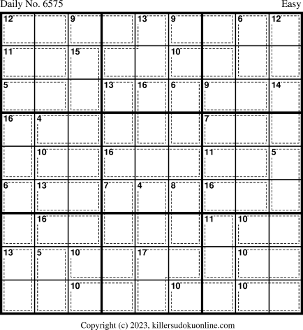 Killer Sudoku for 12/19/2023