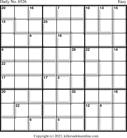 Killer Sudoku for 10/31/2023