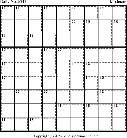 Killer Sudoku for 11/21/2023