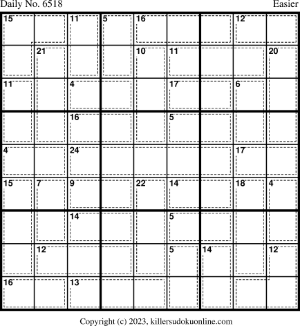 Killer Sudoku for 10/23/2023