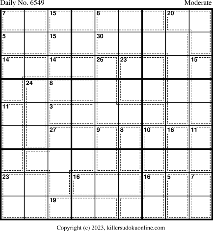 Killer Sudoku for 11/23/2023