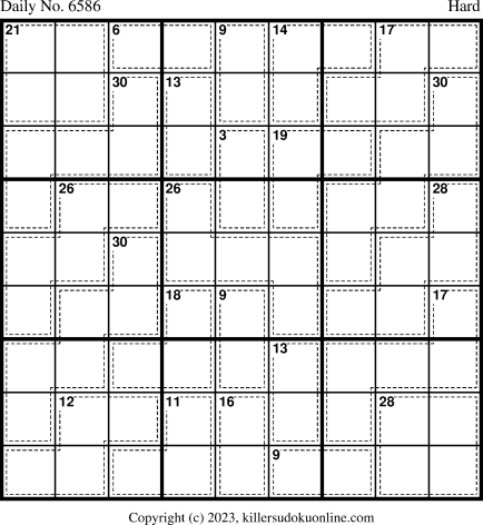 Killer Sudoku for 12/30/2023