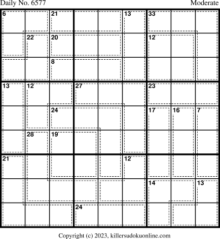 Killer Sudoku for 12/21/2023