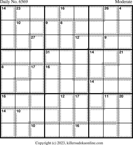 Killer Sudoku for 12/13/2023