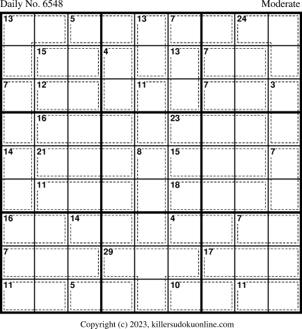 Killer Sudoku for 11/22/2023