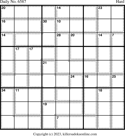Killer Sudoku for 12/31/2023