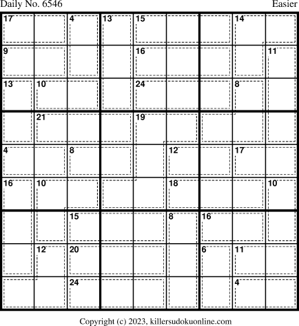 Killer Sudoku for 11/20/2023
