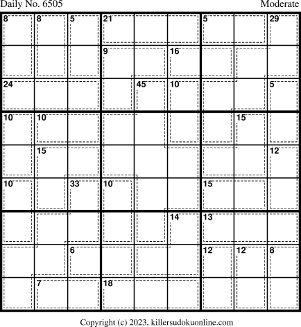 Killer Sudoku for 10/10/2023