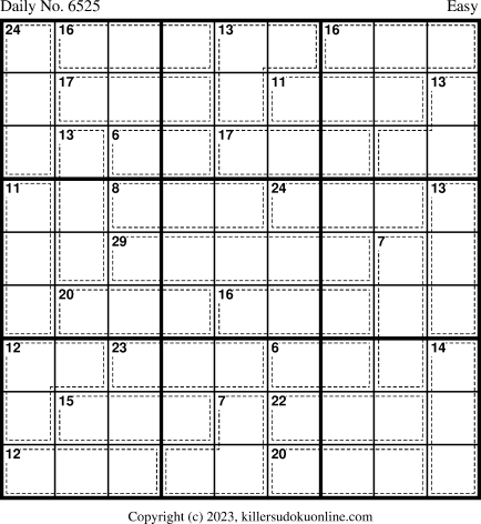 Killer Sudoku for 10/30/2023