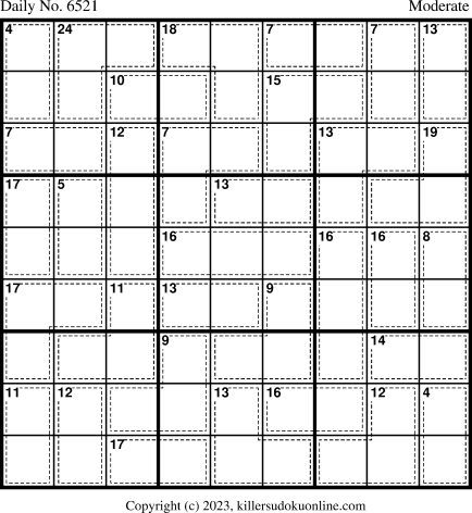 Killer Sudoku for 10/26/2023