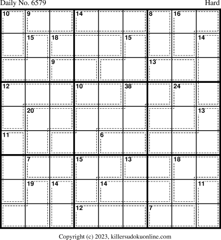 Killer Sudoku for 12/23/2023