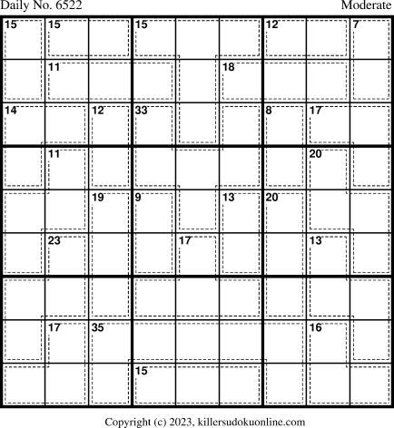Killer Sudoku for 10/27/2023